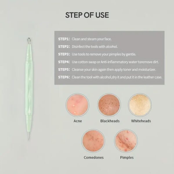Stainless steel blackhead remover for clear skin