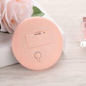 Compact 3x3" makeup mirror with bright built-in LED lights