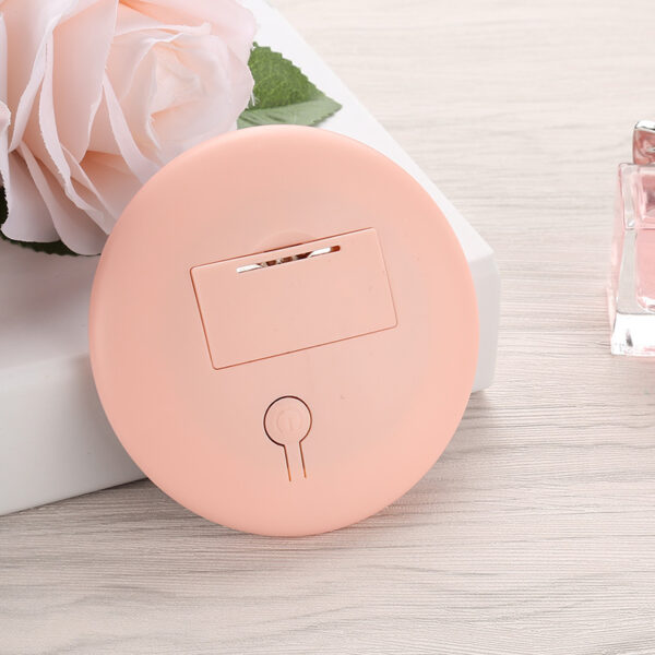 Compact 3x3" makeup mirror with bright built-in LED lights